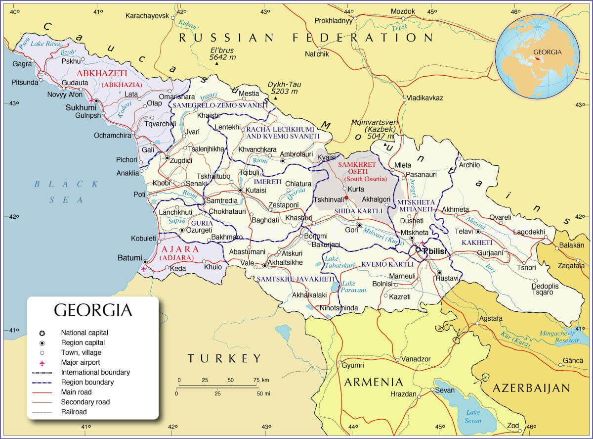 abkhazia map georgia